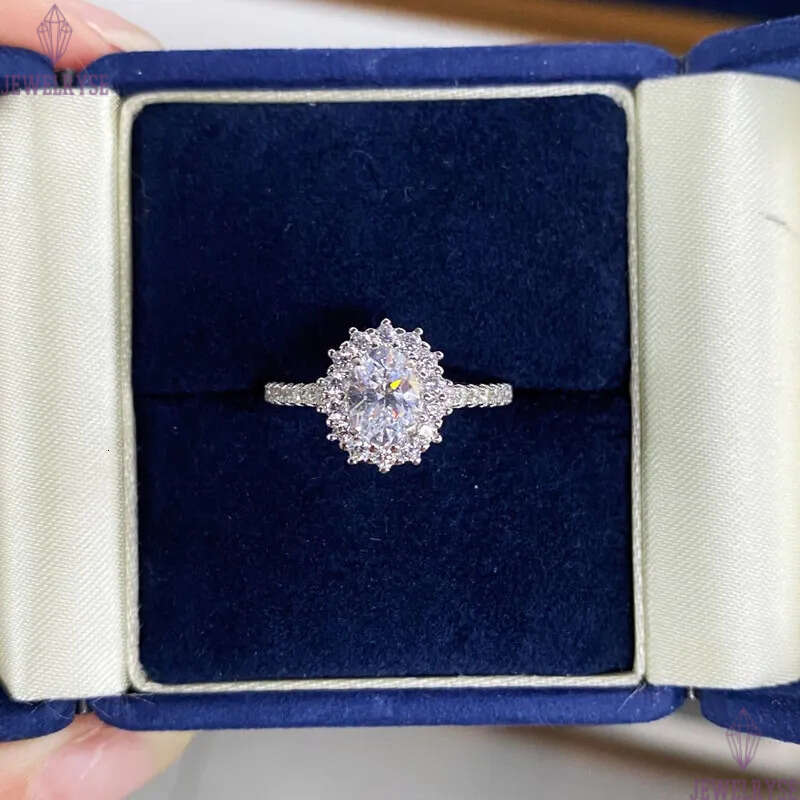 1ct diamond 18k gold ring designer for woman wed luxury 925 sterling silver red blue 5A zirconia engagement wedding rings anniversary jewelry women gi