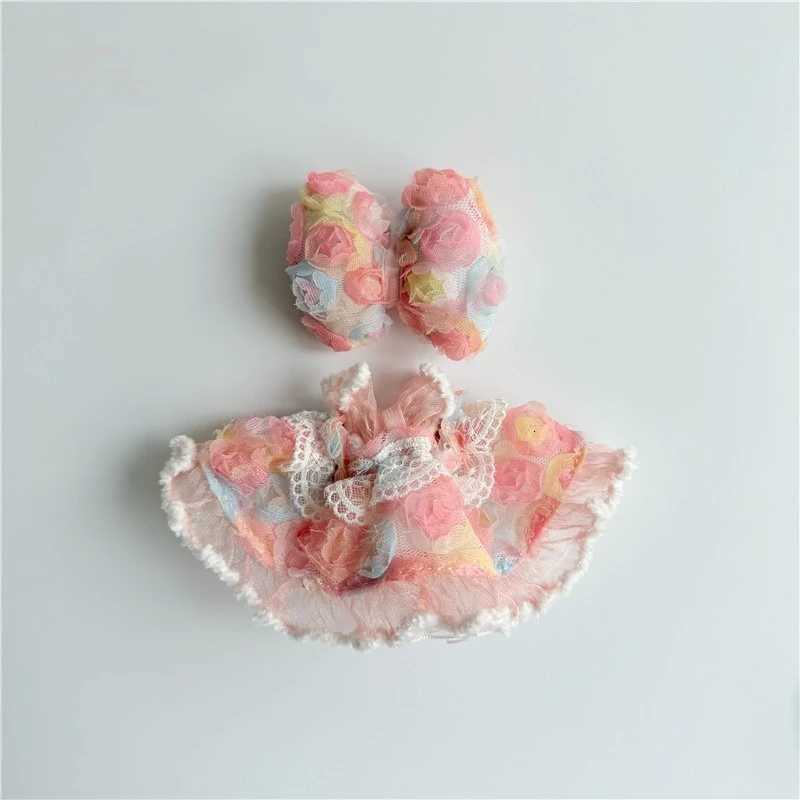 For Labubu 40 The Monsters Pin for Love Series Doll Flowers Skirt With Hairclip For Labubu v4 Doll Clothing Accessories K251204