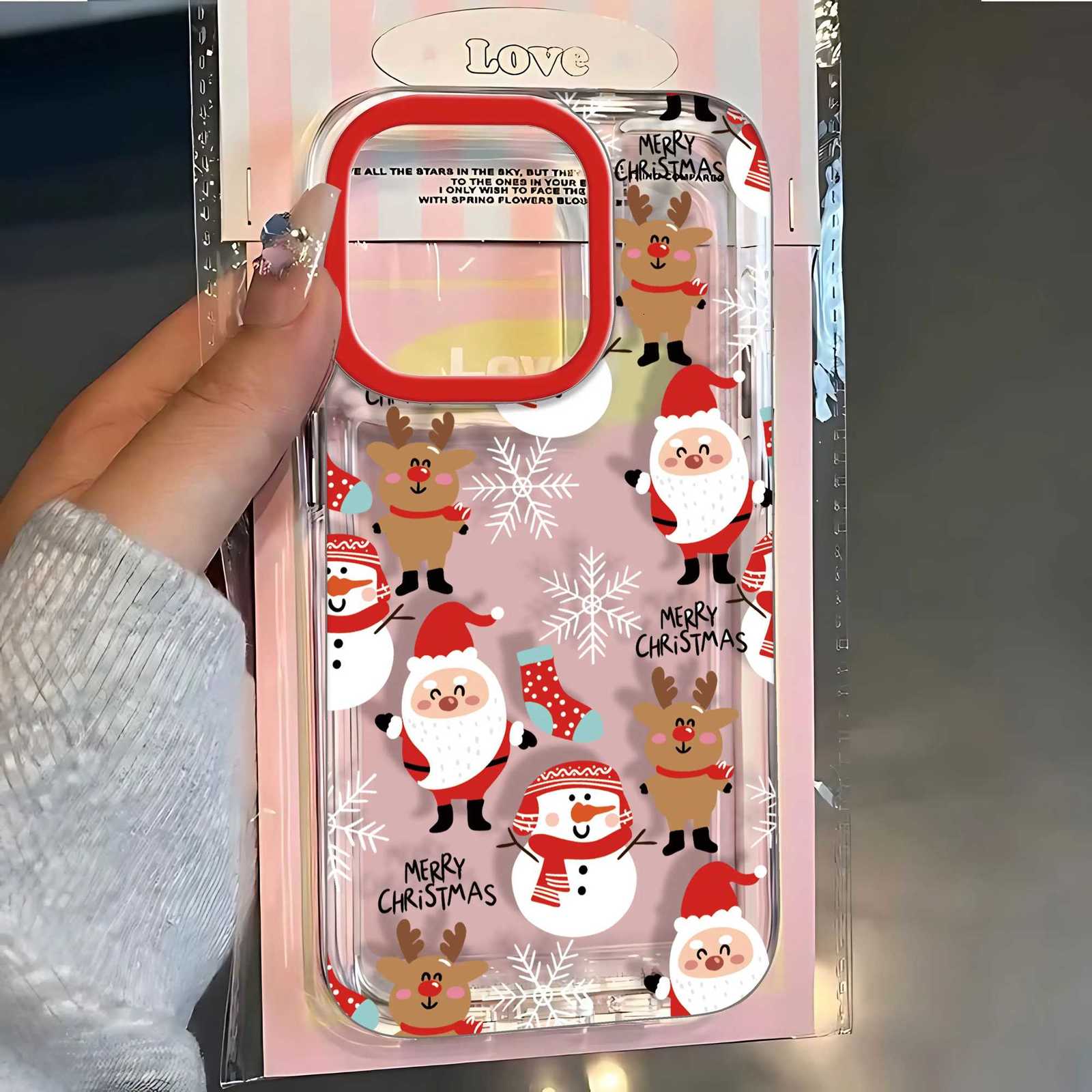 Cute Christmas Silicone Case For iPhone 16 Pro 15 14 17 13 12 11 Pro Max 7 8 Plus 16E 17 Pro Shockproof Transparent Soft Cover H251203