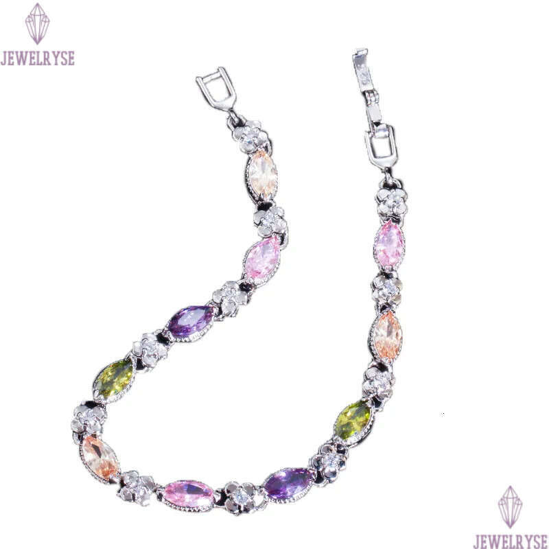 fashion classic tennis bracelet copper AAA cubic zirconia green emerald sapphire purple charm diamond bracelets for woman mothers day jewelry friend g