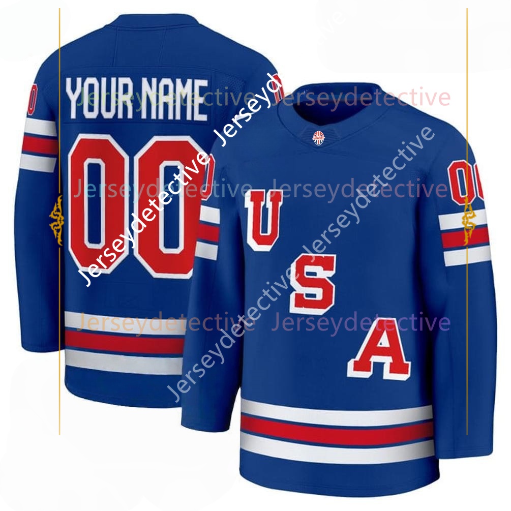 2026 USA Hockey Jersey Miller Hughes Matthew Tkachuk Jason Robertson Larkins Thompson Werenski Caufield Eichel Clayton Keller Custom Stitched