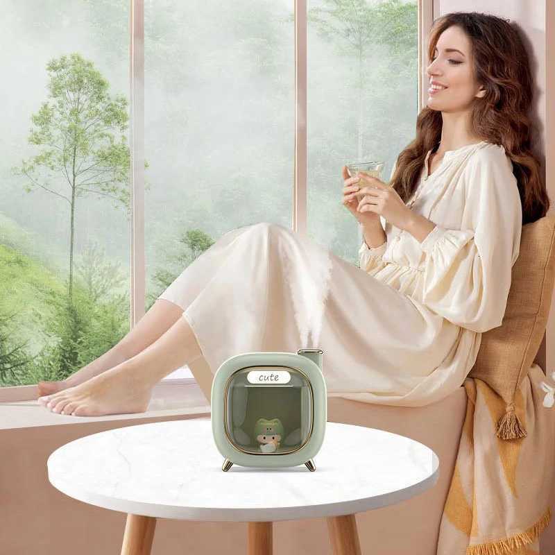 Moe Wa Humidifier Mini USB Double Spray Air Humidifier He Bedro Night Light Ara Hydration Spray Air Humidifier Small Gift C251204