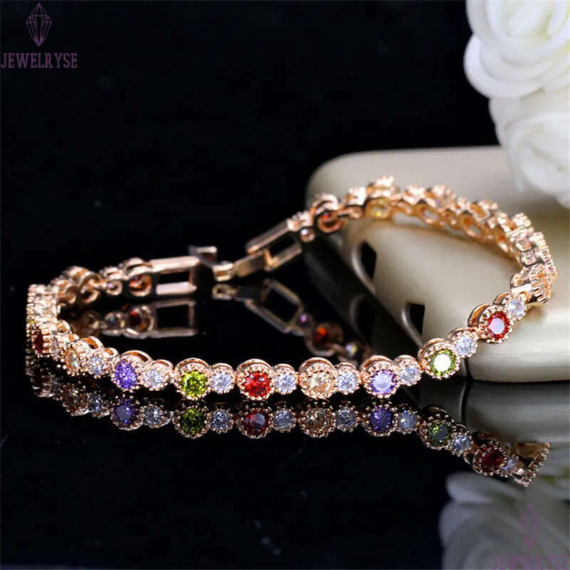 womens love tennis bracelet designer colorful red green white AAA cubic zirconia champagne luxury fashion copper bracelets jewelry valentines day gift