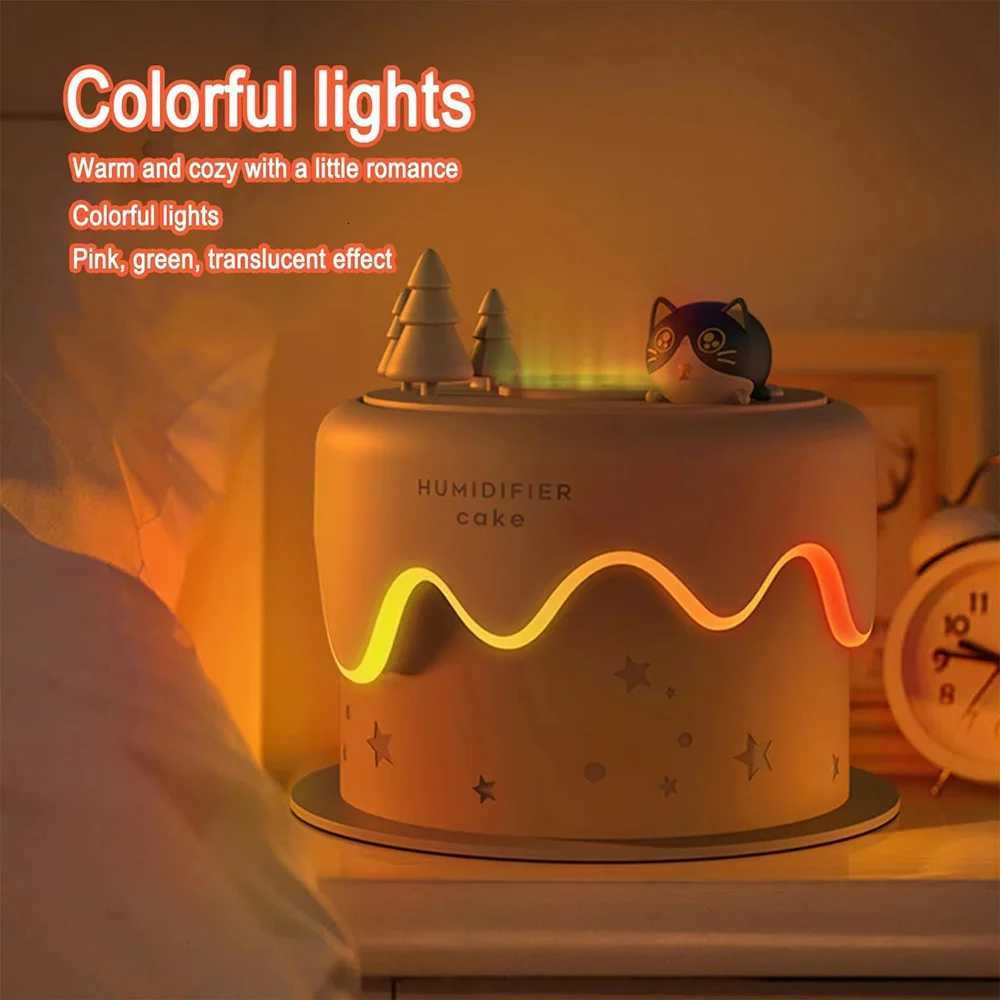 Cat Cake Humidifier 300Ml tra-Quiet With Colorf LED Lights Ideal For Bedro C251204