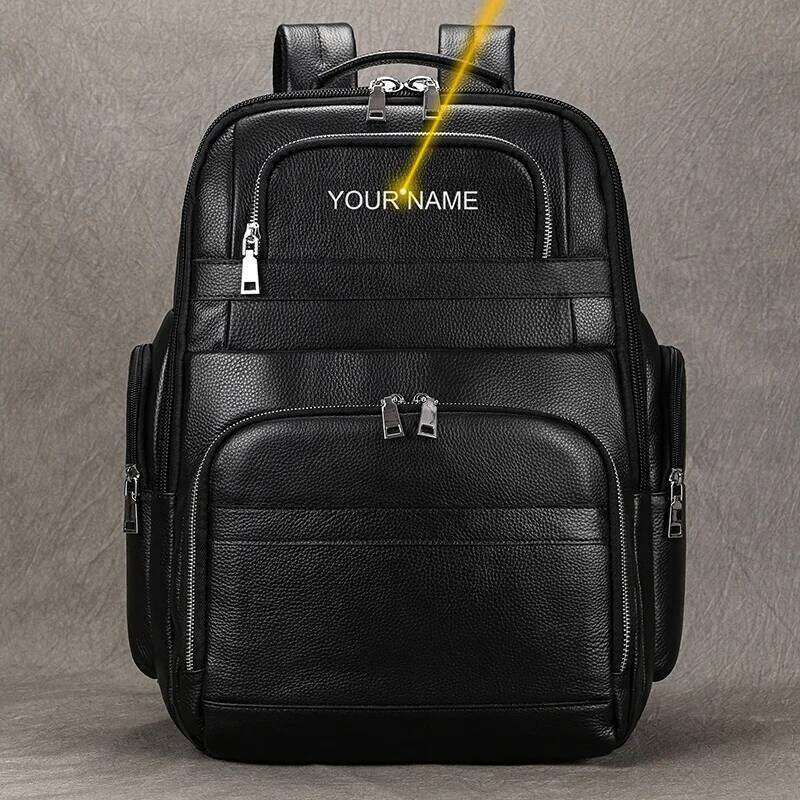 Luxury Bag Designer Shoulder Bags Totes Hobo Double Layer Leather Backpack For Men Large Capacity Travel Business Computer Bag With USB Charging Lapto