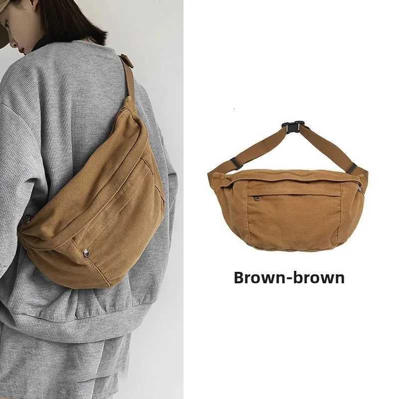 Fashion Simple Waist Bags Unisex Canvas Chest Packs Phone Pack Street Hip Hop Belt Bag Large Capacity Ladies Crossbody Chest BagT251204