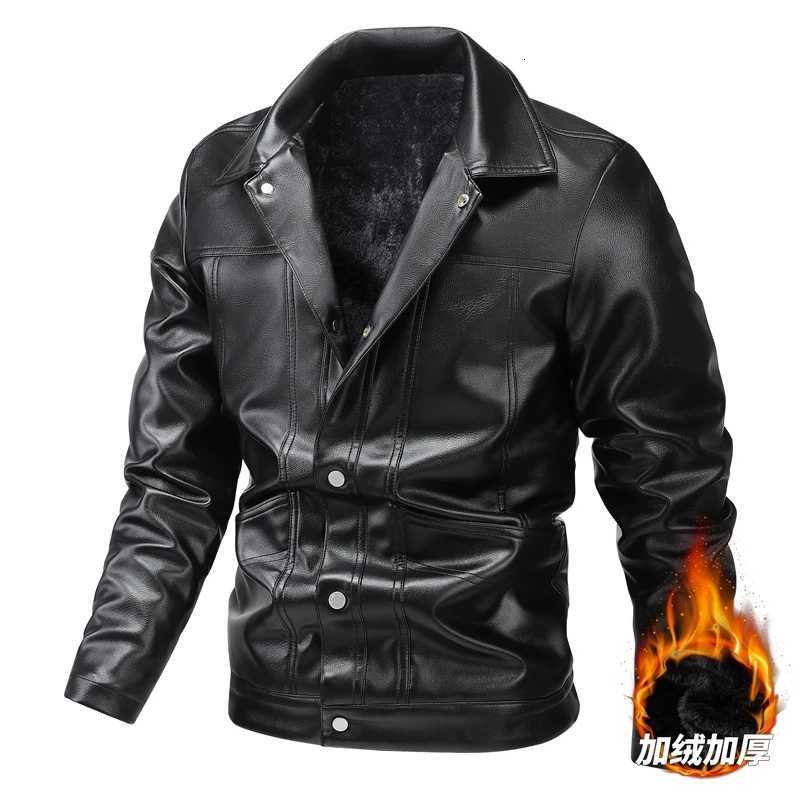 Fashionable Casual Mens Leather Spring PU Leather Jacket Single Breasted Vintage Casual Men Leather Jacket Motorcycle JacketT251204