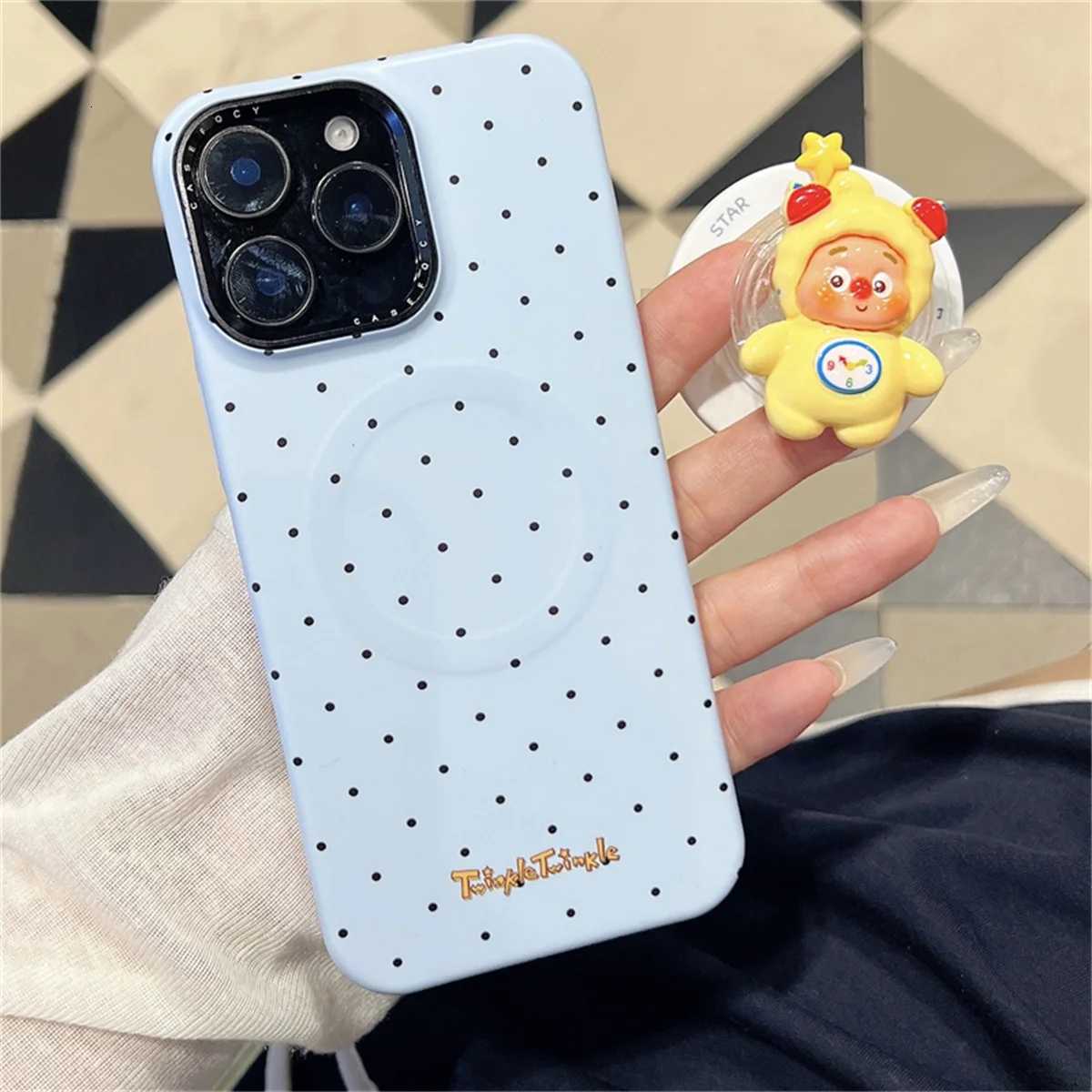 Fashion e Polka Dot Star Magnetic Phone Case For iPhone 15 Pro 14 16 Pro Max Back Cover with Stand Holder For Cases H251203