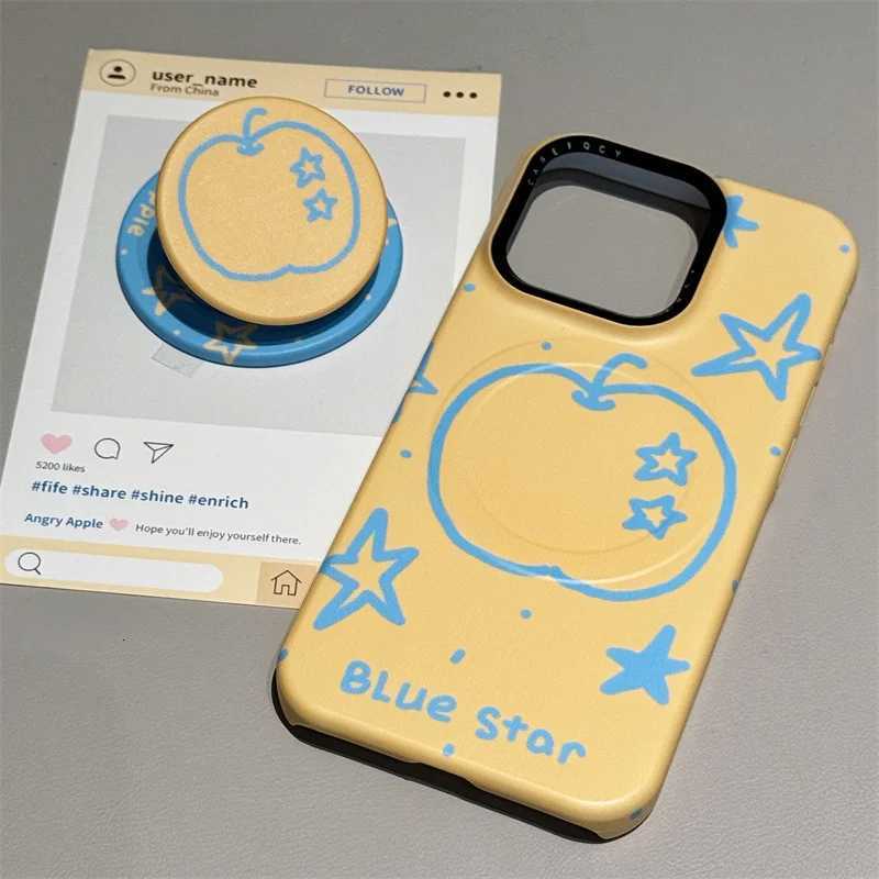 Korean Line Star Cute Magnetic Case For iPhone 16 Pro 15 12 14 13 Pro Max Cover with Stand Holder Phone Case for H251203