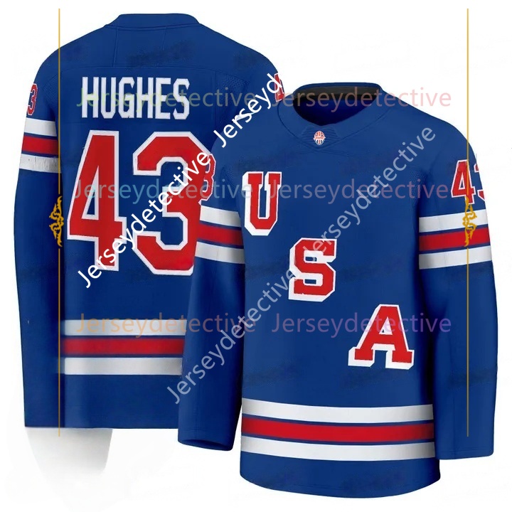 2026 USA Hockey Jersey Miller Hughes Matthew Tkachuk Jason Robertson Larkins Thompson Werenski Caufield Eichel Clayton Keller Custom Stitched