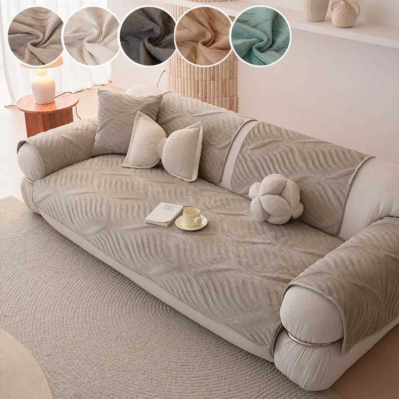1PC-New Solid Color Sofa Mat Winter Anti slip Sofa Mat Thick Plush Sofa Cushion Autumn/Winter Edition M251204 - view 3
