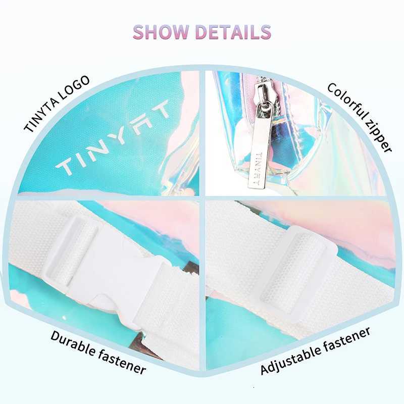TINYAT Waterproof TPU Waist Bag for Women Laser Crossbody Bag Beach Lightweight Summer Shell Bag Female Fashionable TravelT251204