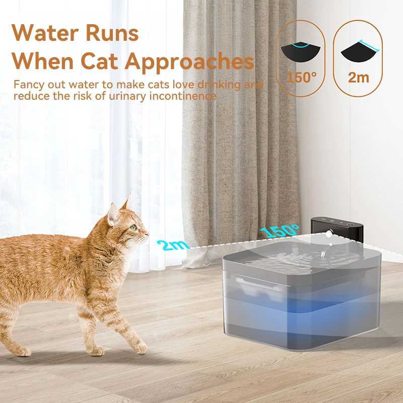 ROJECO Automatic Pet Water Fountain 2600mAh Wireless Cat Water Dispenser 22L Infrared Sensor Smart Dog Drinkier Filter Fountain M251204