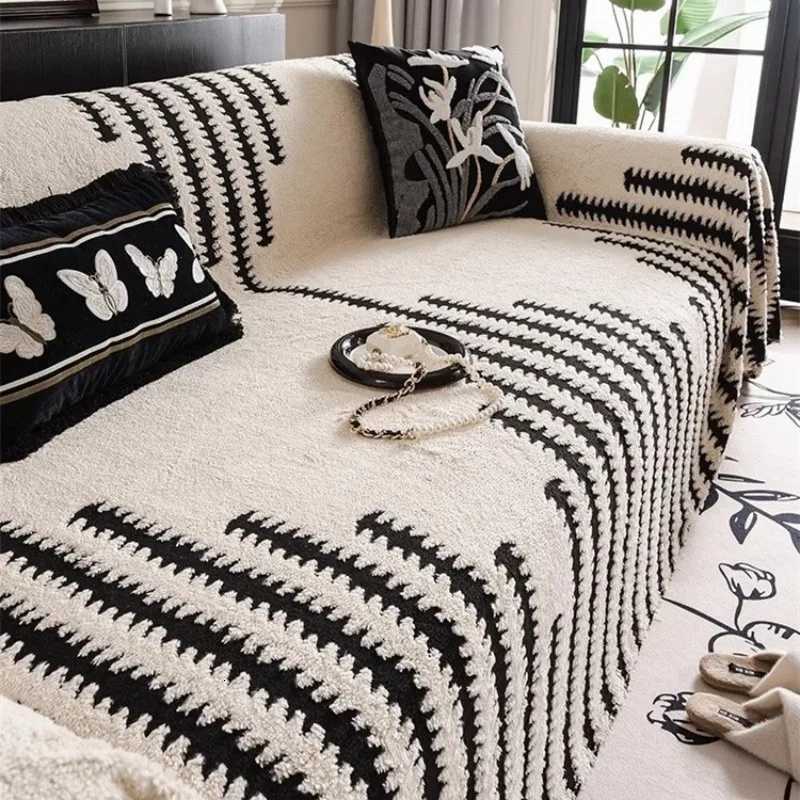 Simple Fashion Sofa Towel Mat Thicken Plush Non-slip All-inclusive Corner Seat Cover Winter Warm Couch Cushion for Living Room M251204 - view 4