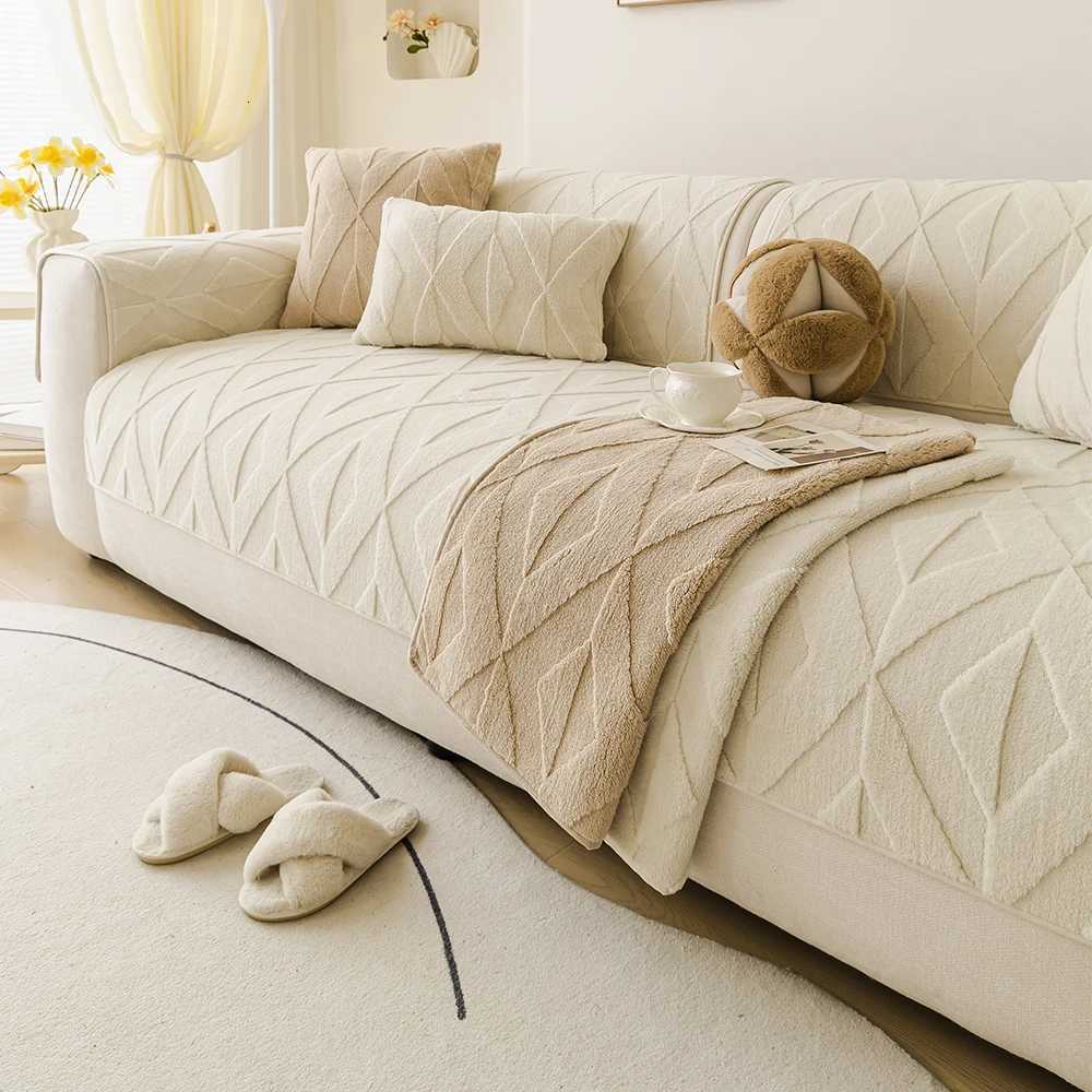 Jacquard Sofa Seat Cover Cotton fleece padded plush sofa cushion Pet Friendly Anti-slip Sofa Covers for living room 1-4 seat M251204 - view 6