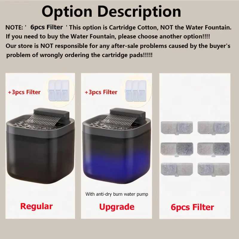 Pet Water Fountain With 3pcs Filter chips Auto circulation 3L large capacity Ideal for cats dogs Replacement Filter for sale M251204