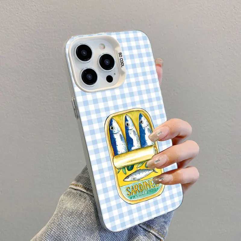 Sardines Color Fish Funny Laser Phone Case For iPhone 13 12 Mini 11 Pro Max 17 16 15 14 Pro Max Plus Air Shockproof Back Cover H251203