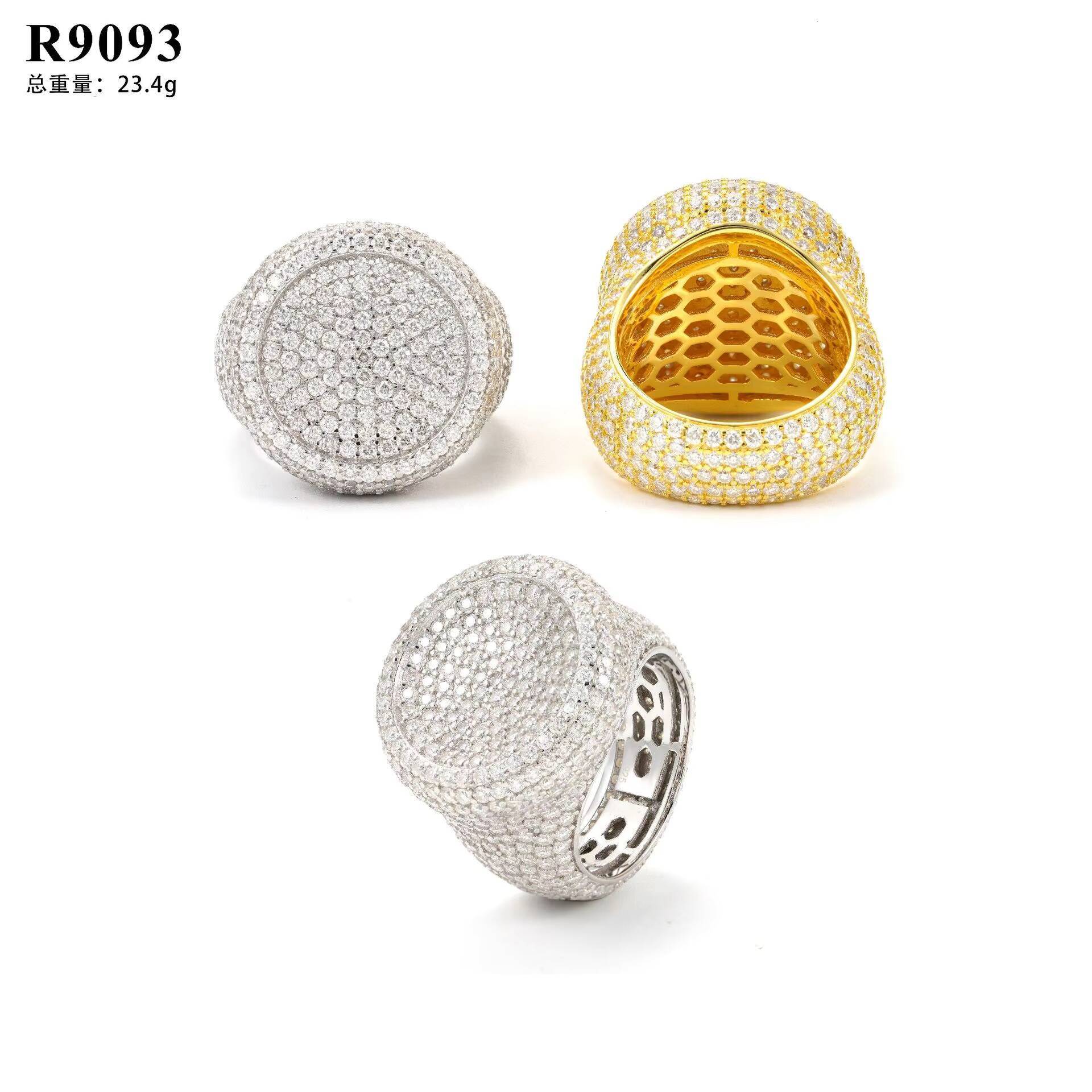 European American S925 Silver Moissanite Rings Fashionable Hand Decorated Boutique Set for Men and Women Explosion-Style