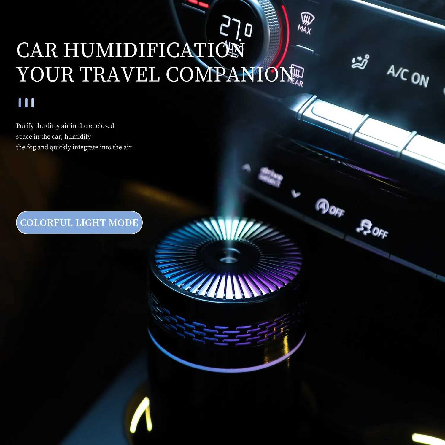 250ML Car Air Humidifier Portable Mini Spray Mist Humidifier with LED Light USB Powered Essential Oil Difffor Bedro and Travel C251204