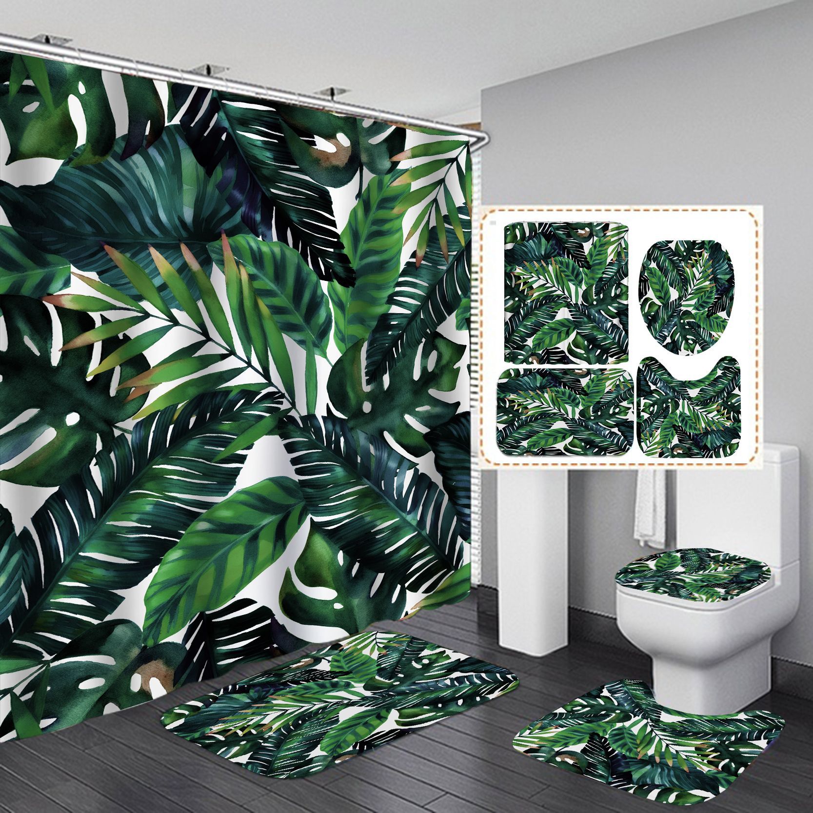 YL-37882 Eco-friendly Shower Curtain with Heat Transfer Printing, Waterproof, Comes with Hooks, Shower Curtain Available for Wholesale. Waterproof Sho