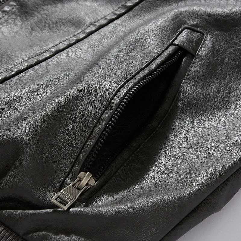 Mens Plus Size New PU Motorcycle Suit with Fleece Leather Jackets for Men ClothingT251204