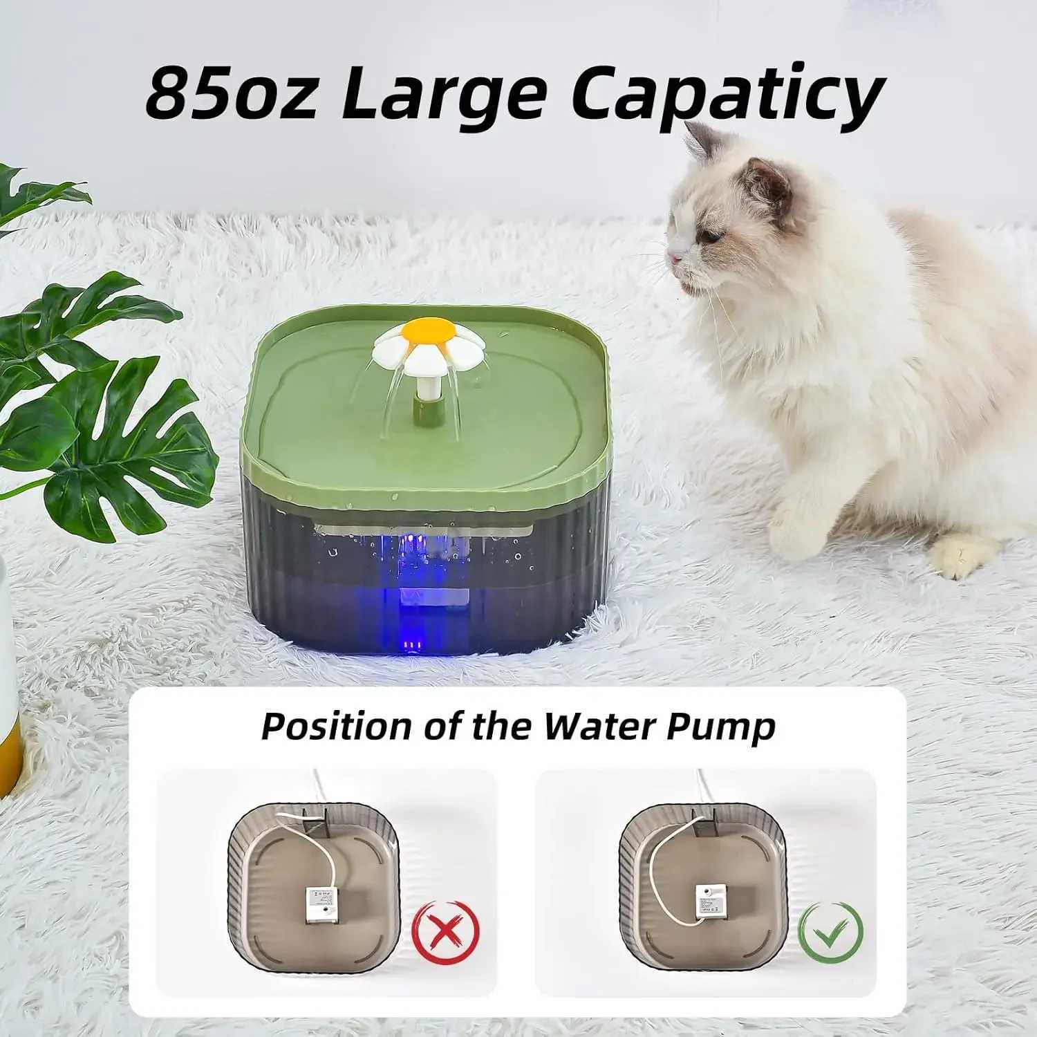 25L Cat Water Fountain with LED Light Electric Ultra Quiet Pet Water Dispenser with Replacement Filters Automatic Cat Fountain M251204 - view 3