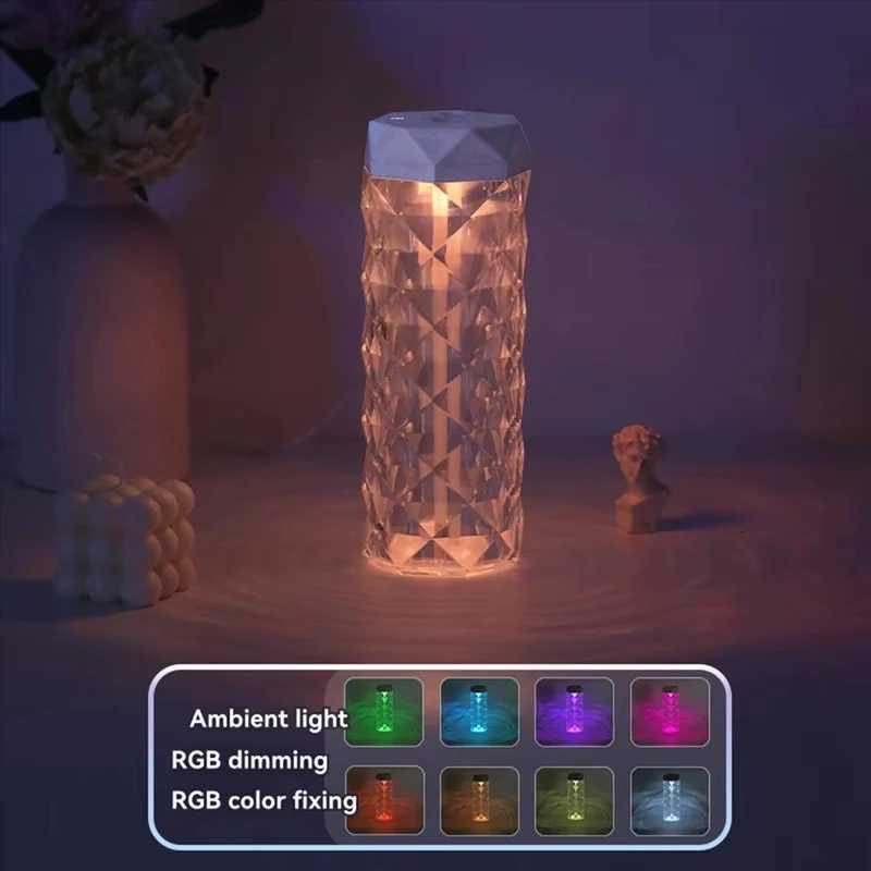 Air humidifier 500ML crystal color lamp aratherapy spray essential oil diffuser household humidifier with night light C251204