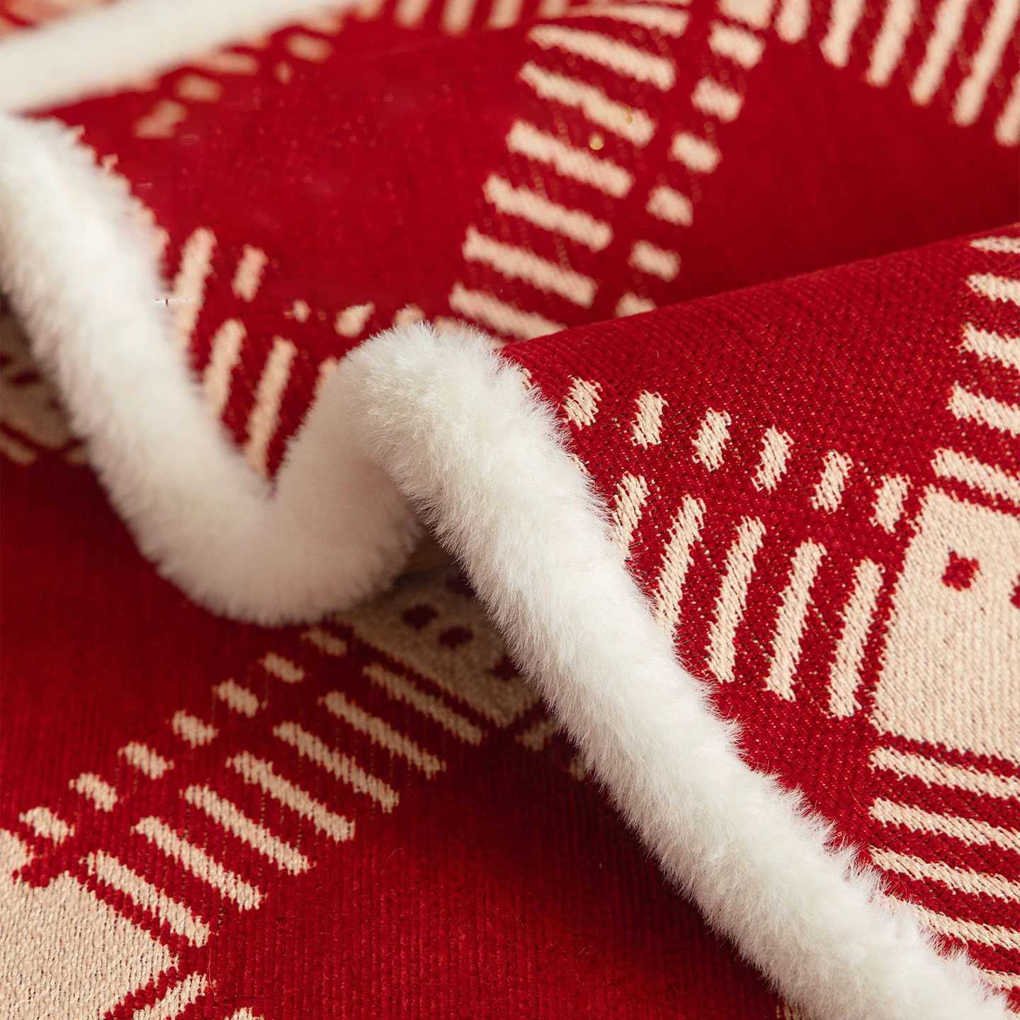 Red New Year Sofa Cushions Christmas Atmosphere Decoration Sofa Cover Autumn and Winter One-Piece Fixed Anti-Slip Warm Covers M251204 - view 6