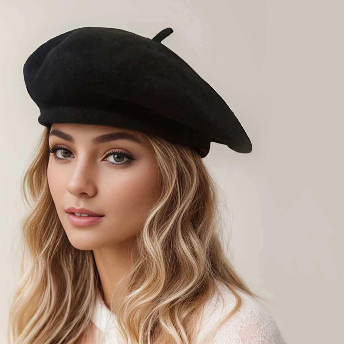 1pc Retro Knitted Beret Autumn And Winter Womens Fashion Painter Hat - Soft Lightweight For Daily Use Travel PhotographyXJ251204 - view 4