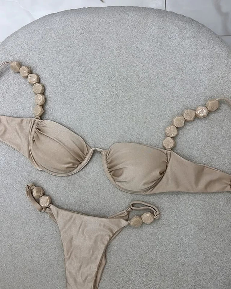 Sexy Bikini Set High Waist Golden Printed Women Swimwear Push Up Bikinis Swimsuit Female Biquini Bathing Suit 251201