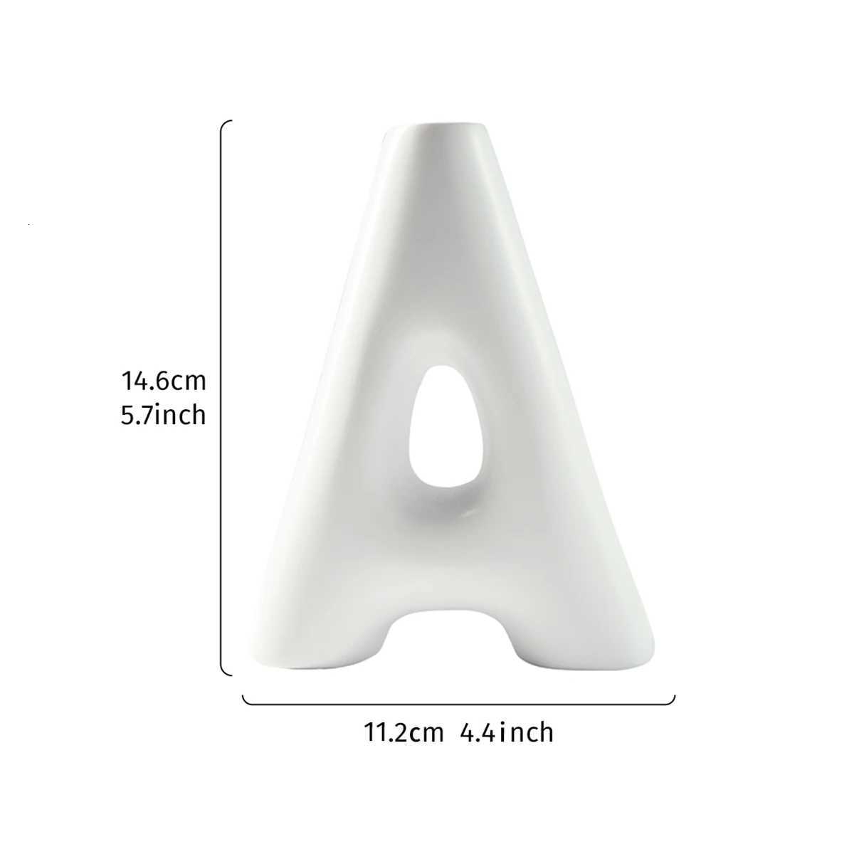 1PC creative A-shaped decorative vase simple white and black indoor he desktop decoration handicraft H251204