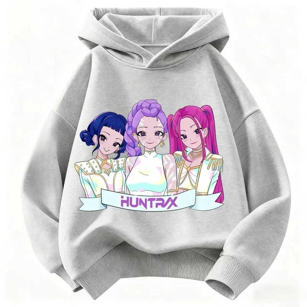 Korean Kpop Devil Hunter Childrens Sweater Boys Girls Clothing Autumn and Winter Comfortable Warm Childrens HoodiesW251204