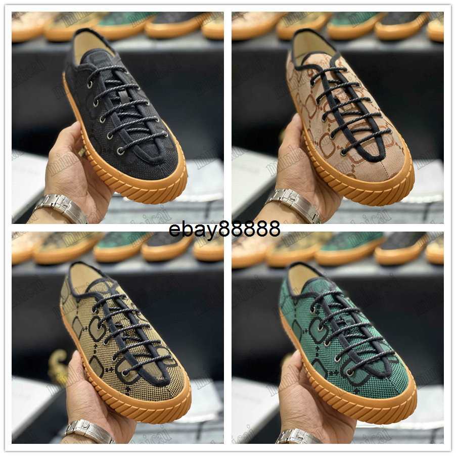 gg Mens Maxi Sneaker 703031 Camel Ebony Canvas Fabric Trainers Shoes Designer Low Top Lace up Sneakers Runner Mesh Casual Shoe gucciis guccishoe guccily AHVD 7NTV