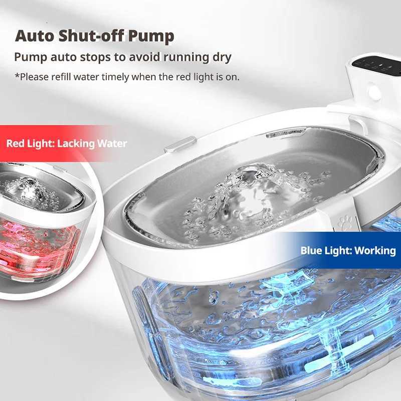 Cat Water Fountain Motion Sensor Automatic Pet Water Dispenser Drinker Stainless Steel Pet Feeder USB Charging Pet Manufacturer M251204