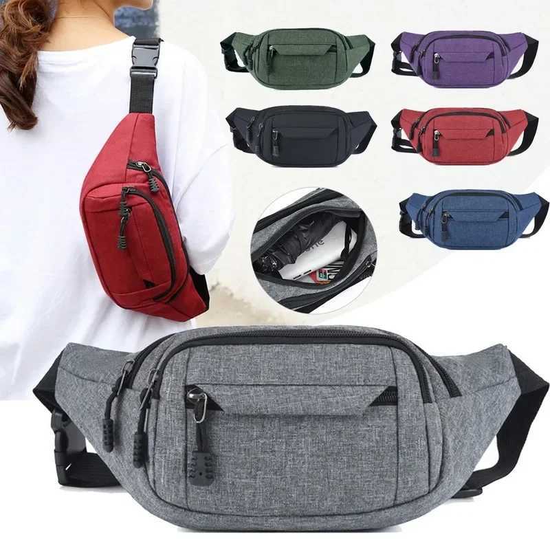 Mens and womens diagonal chest bags simple and casual waist bags splash-proof and wear-resistant for construction sitesT251204