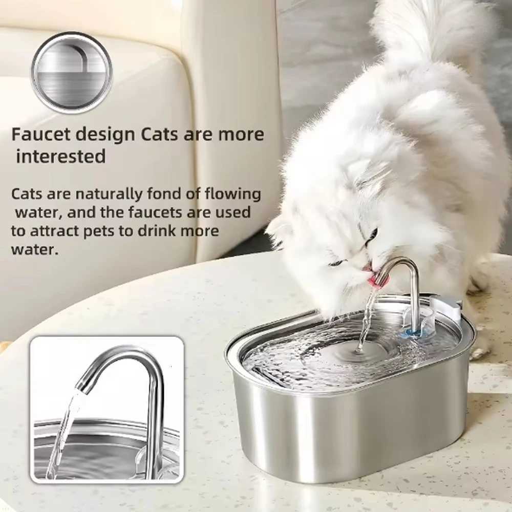 32L Cat Automatic Water Dispenser Pet Water Fountain USB With Filter Stainless Steel Dog Drinking Fountain For Cats Dogs M251204 - view 6