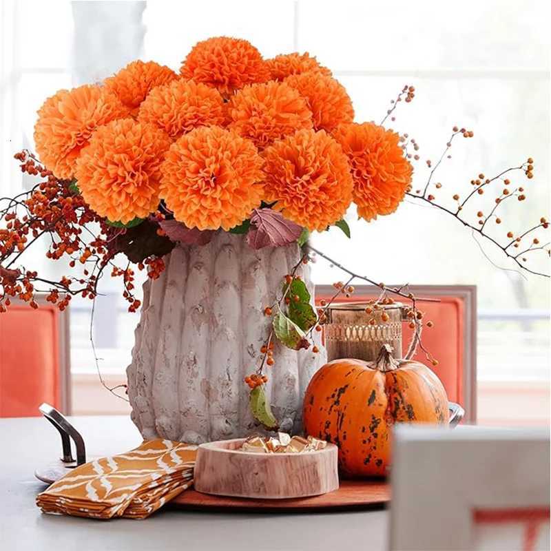 2/4Pcs Fall Artificial Flowers Decor Silk Daisy Artificial Bouquet for He Wedding Decor Party Halloween Decoration Fake Flower H251204