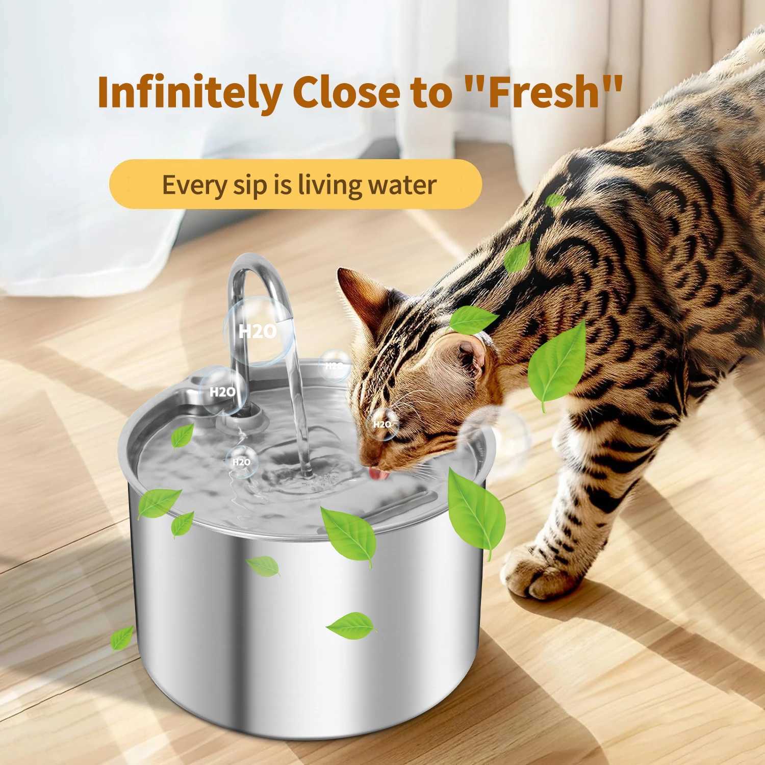 Stainless Steel Cat Water Fountain 22L Pet Water Dispenser With Filter Dog Drinking Fountain For Cats Ultra Quiet Water Pump M251204