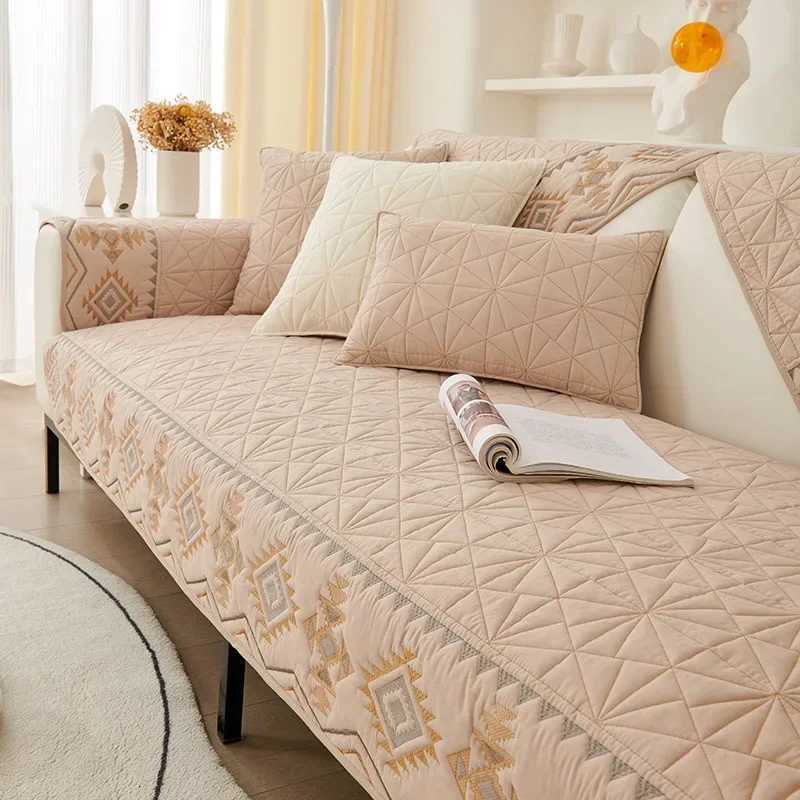 Sofa Cover for Living Room Geometry Plaid Cotton Universal Sofa Mat Towel Non-Slip Sofa Cover Couch Cushion Slipcovers M251204 - view 7