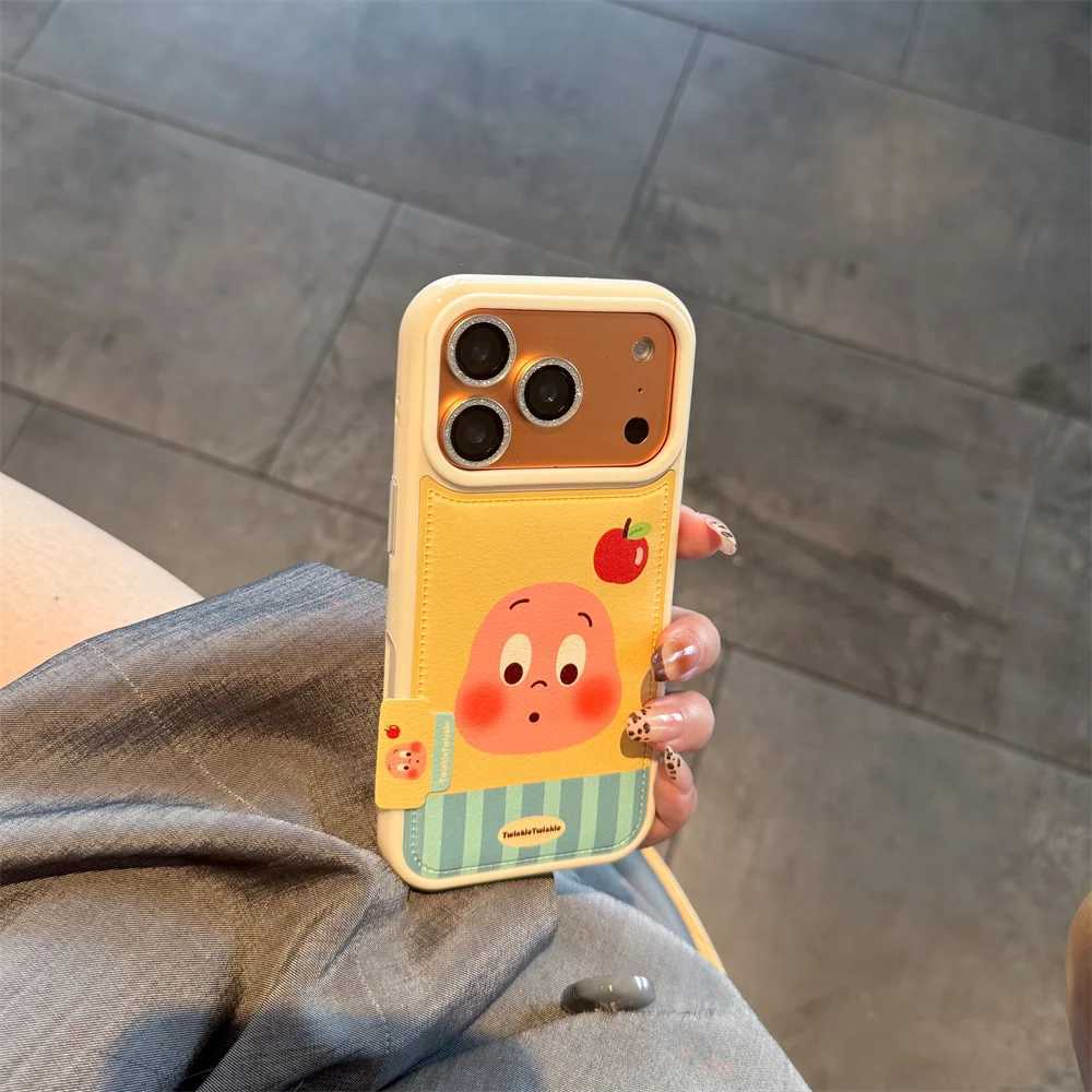 New Korean Star Man leather strap cartoon suitable for iPhone 17/13/14/15/16 Pro Max anti drop protective case H251203