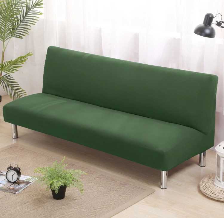 1PC Stretch Sofa Bed Cover Classic Solid Color Armless Sofa Covers Removable Dust-proof Slipcovers for Living Room Hotel Decor M251204 - view 7
