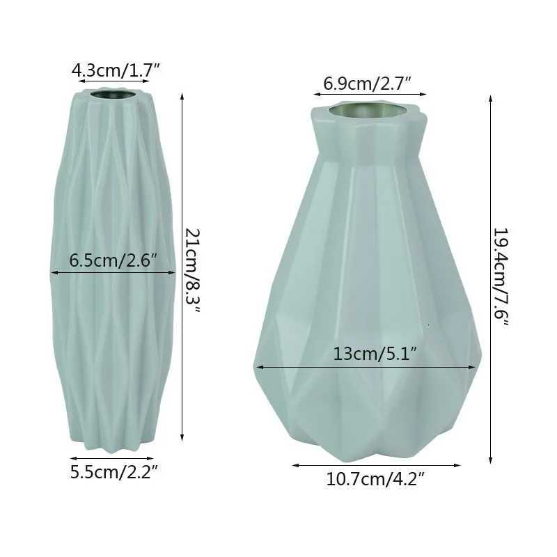 Modern Flower Vase White Blue Plastic Vase Flower Pot Basket Nordic He Living Ro Decoration Ornament Flower Arrangement H251204