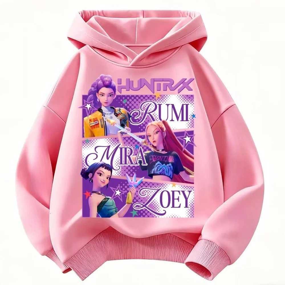 Korean KPop Demon Hunter Childrens Hoodie Girls Clothing Fashion Boys Clothing Autumn and Winter Warm Childrens Tops entry luxW251204