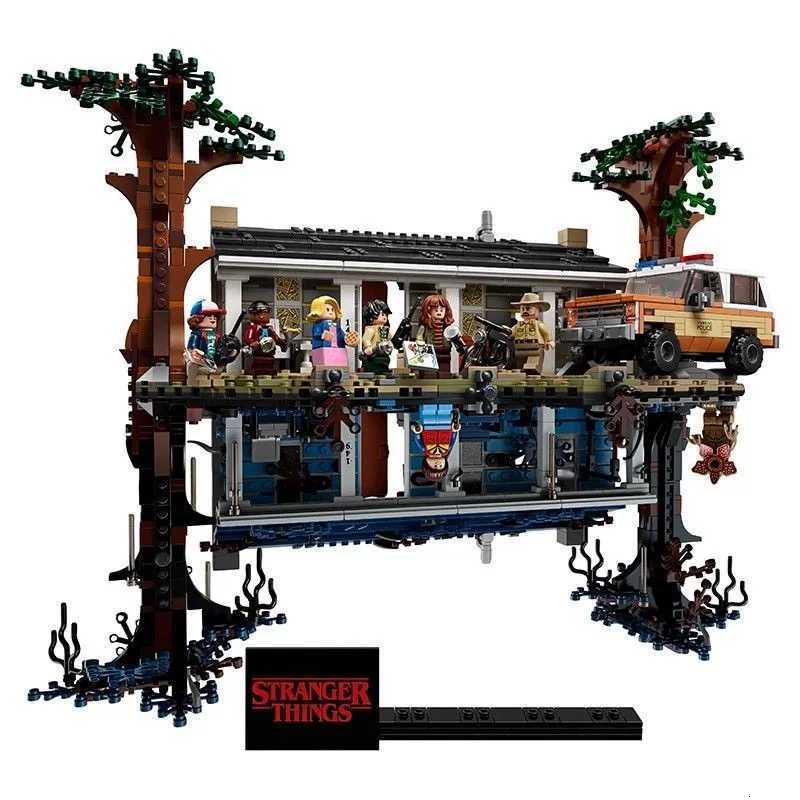 Creative Street Scene Series Stranger Things Upside Down World Boy Puzzle Building Block Toy Model Birthday GiftW251204