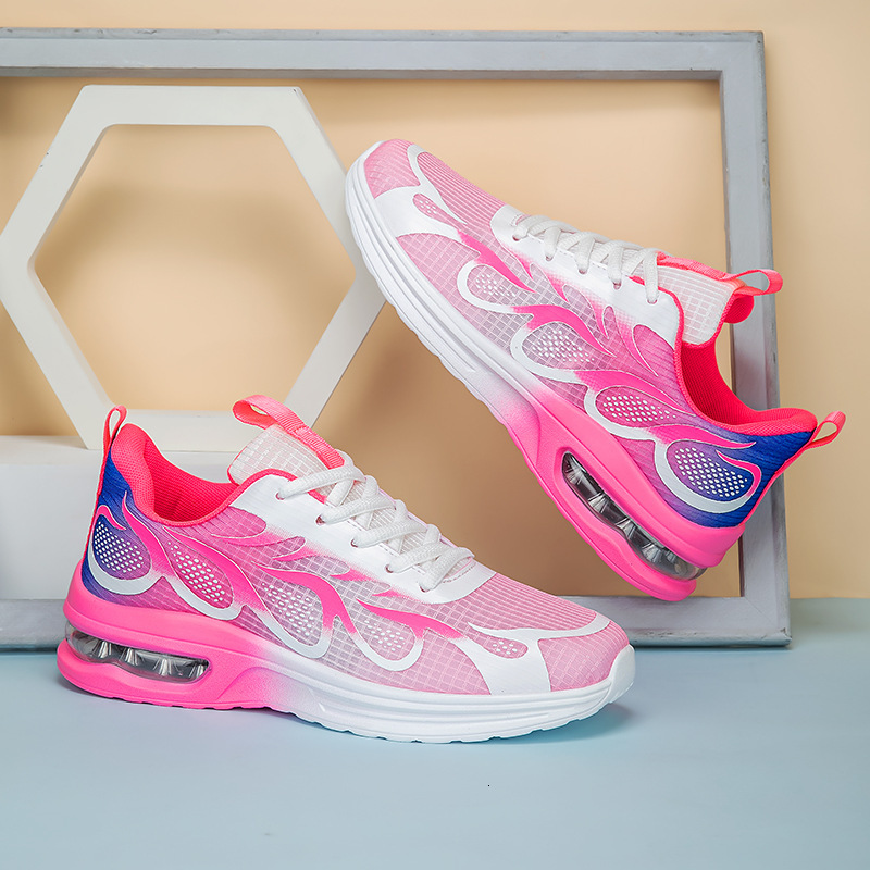 Free Shipping 2025 New Air Cushion Running Shoes for Women Sport Gym Large Size Shock Absorbing Breathable Mesh Fashion Casual Shoes