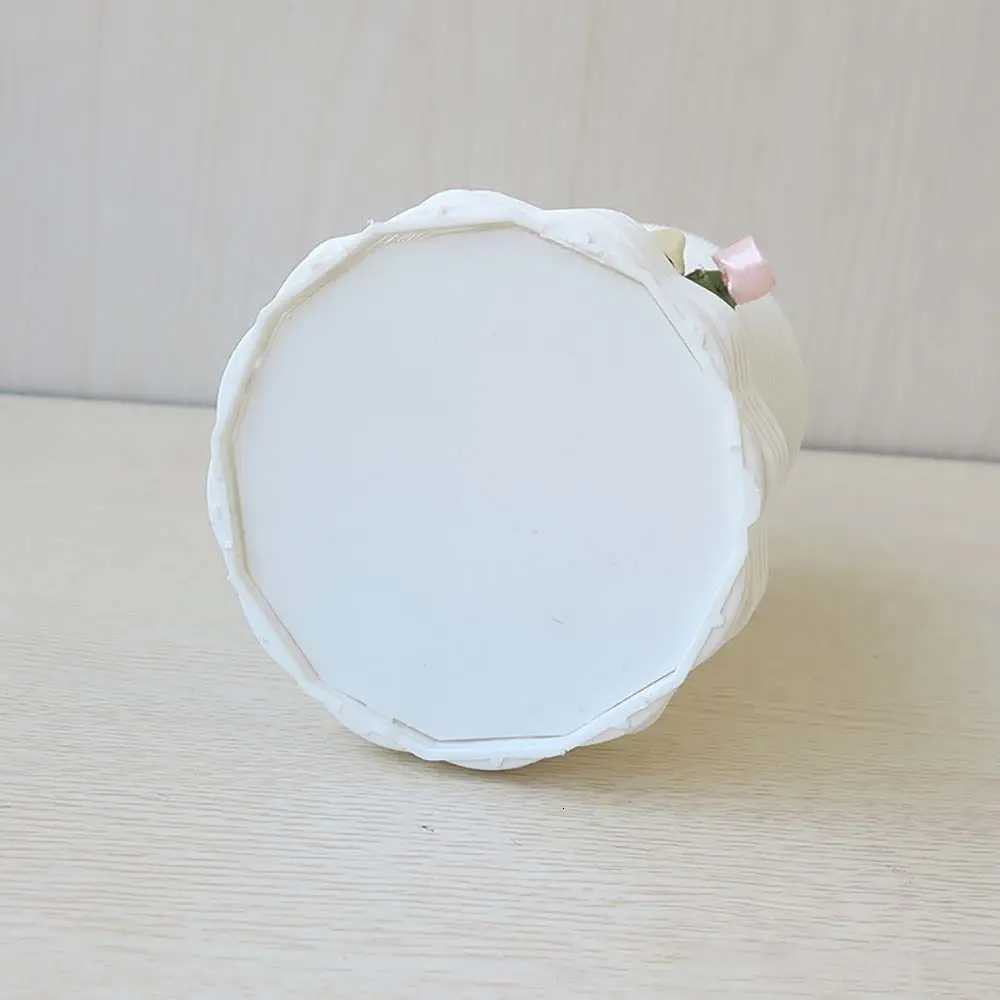 1Pcs Basket Plastic Flower Pot Desk Decor White Artificial Rattan Vase 165cm Gardening Plant Tray for He Off Decoration H251204