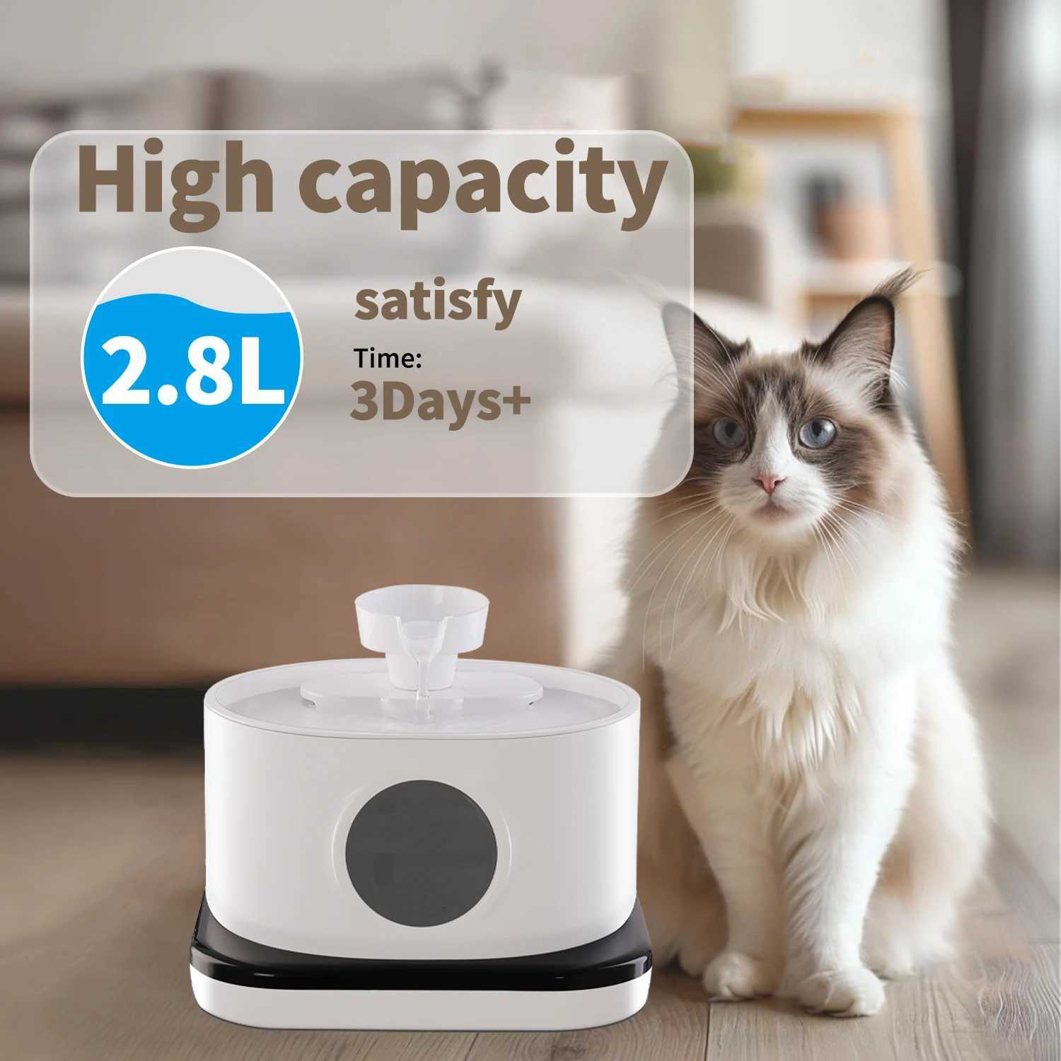 Wireless Cat Water Fountain Battery Operated Automatic Pet Water Fountain With Motion Sensor Dog Cat Water Dispenser M251204