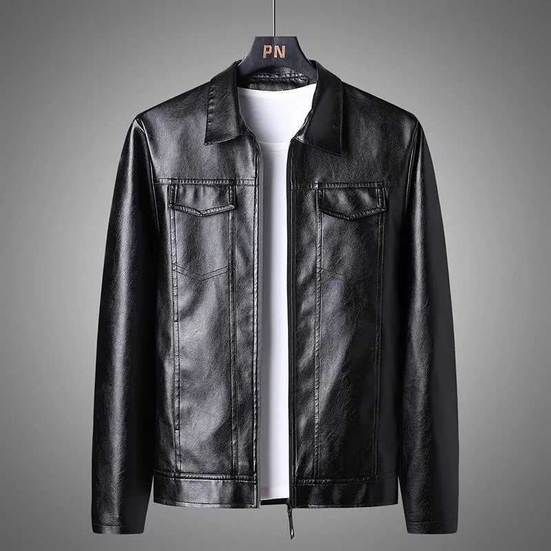 2024 Leather Jacket Men Winter Motorcycle PU Leahter Jacket Male Stand Collar Casual Windbreaker Ropa De Hombre Slim Coat 4XLT251204