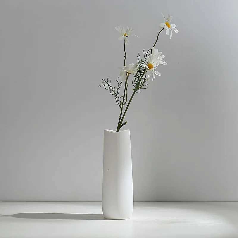 Literary White Fresh Dried Flower Vase Ceramic Hydroponic Flower Arrangement Dev Starry Sky Living Ro Modern Ornament Decor H251204