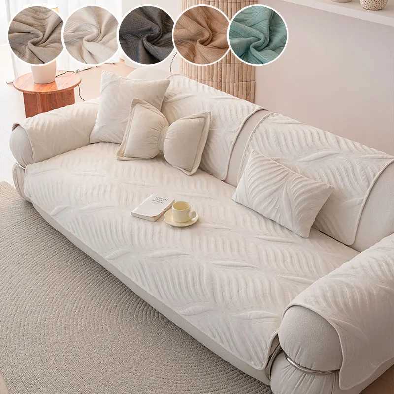 1PC-New Solid Color Sofa Mat Winter Anti slip Sofa Mat Thick Plush Sofa Cushion Autumn/Winter Edition M251204 - view 4